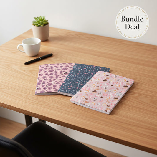 🌸🫐🧁 Cottage Notebook Trio