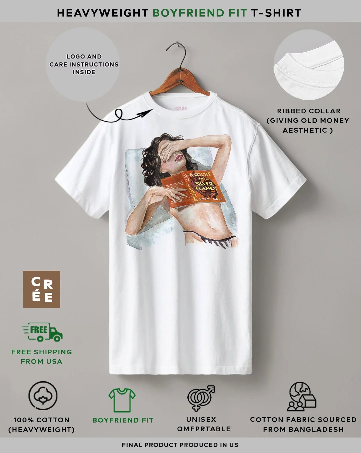 Bookish Heavyweight Boyfriend fit t-shirt FÖRBESTÄLLNING