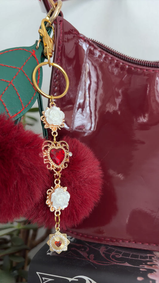 Handgjord Bag Charm – Rose Heirloom