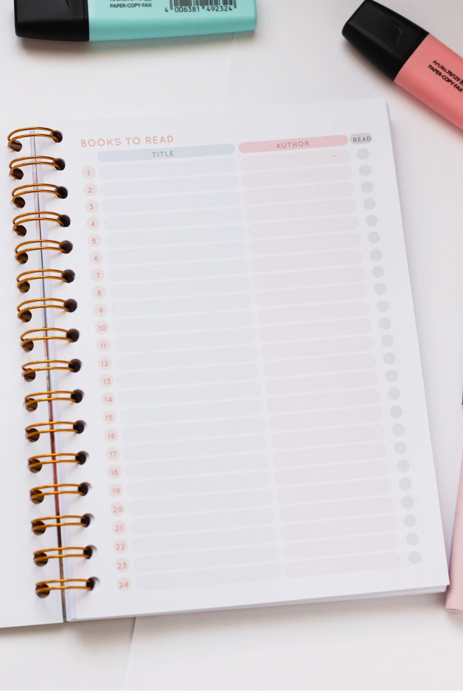 Grumbee läsjournal – Spiralbunden anteckningsbok