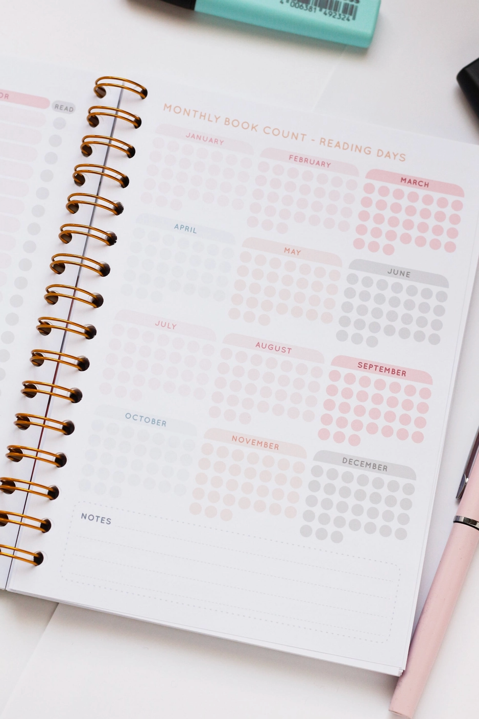 Grumbee läsjournal – Spiralbunden anteckningsbok