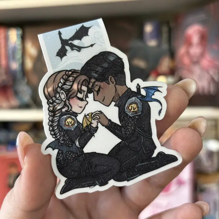 Fourth wing - glittrigt magnetiskt bokmärke